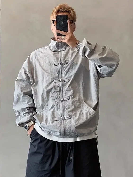Retro Chinese Button Stand Collar Jaet Loose Casual ex Workwear Outerwear for Spring And Autumn Daily Wear
Retro Chinese Button Stand Collar Jaet Loose Casual ex Workwear Outerwear for Spring And Autumn Daily Wear