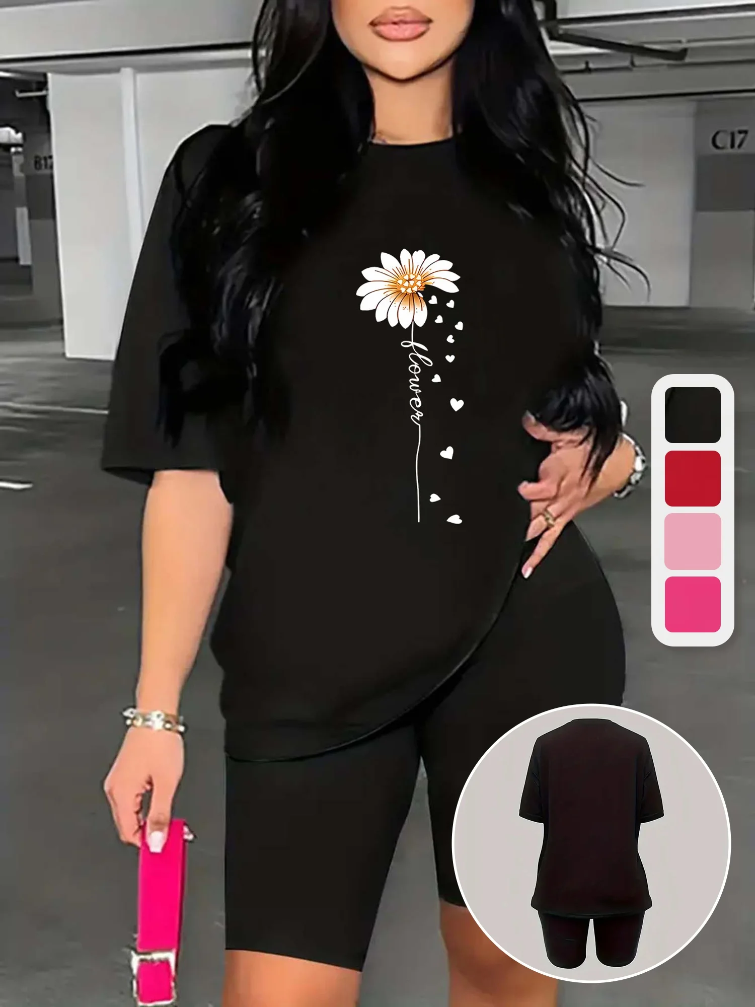 Women's Sports Outfit Set Plus Size Letter Print Black Short Sleeve T-shirt Top & Pants Fitness 2 Piece Set
Women's Sports Outfit Set Plus Size Letter Print Black Short Sleeve T-shirt Top & Pants Fitness 2 Piece Set