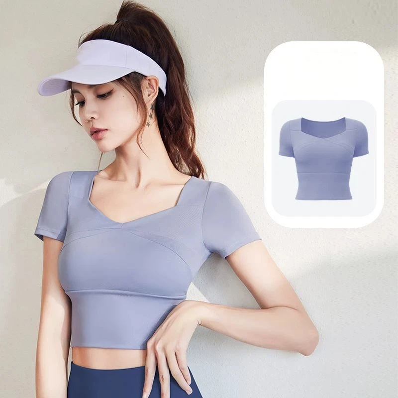 Yoga Top Built-in Bra Women, Short Sleeve Running Shirt, Gym Workout Quick Dry Sports Top S-XXL
Yoga Top Built-in Bra Women, Short Sleeve Running Shirt, Gym Workout Quick Dry Sports Top S-XXL