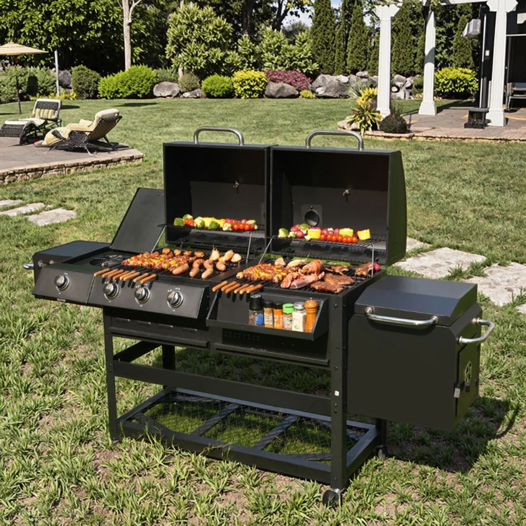 Large Outdoor Kitchen Cart Premium Luxurious Commercial BBQ Grills Trolley for Smokeless Camping Backyard Party Gas Charcoal
Large Outdoor Kitchen Cart Premium Luxurious Commercial BBQ Grills Trolley for Smokeless Camping Backyard Party Gas Charcoal
