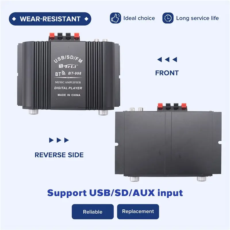 [EYEL!NEW!】 Audio Amplifier 4-Channel Digital Sound Amp For Home Audio Systems, Car, Karaoke Supports USB SD AUX
[EYEL!NEW!】 Audio Amplifier 4-Channel Digital Sound Amp For Home Audio Systems, Car, Karaoke Supports USB SD AUX