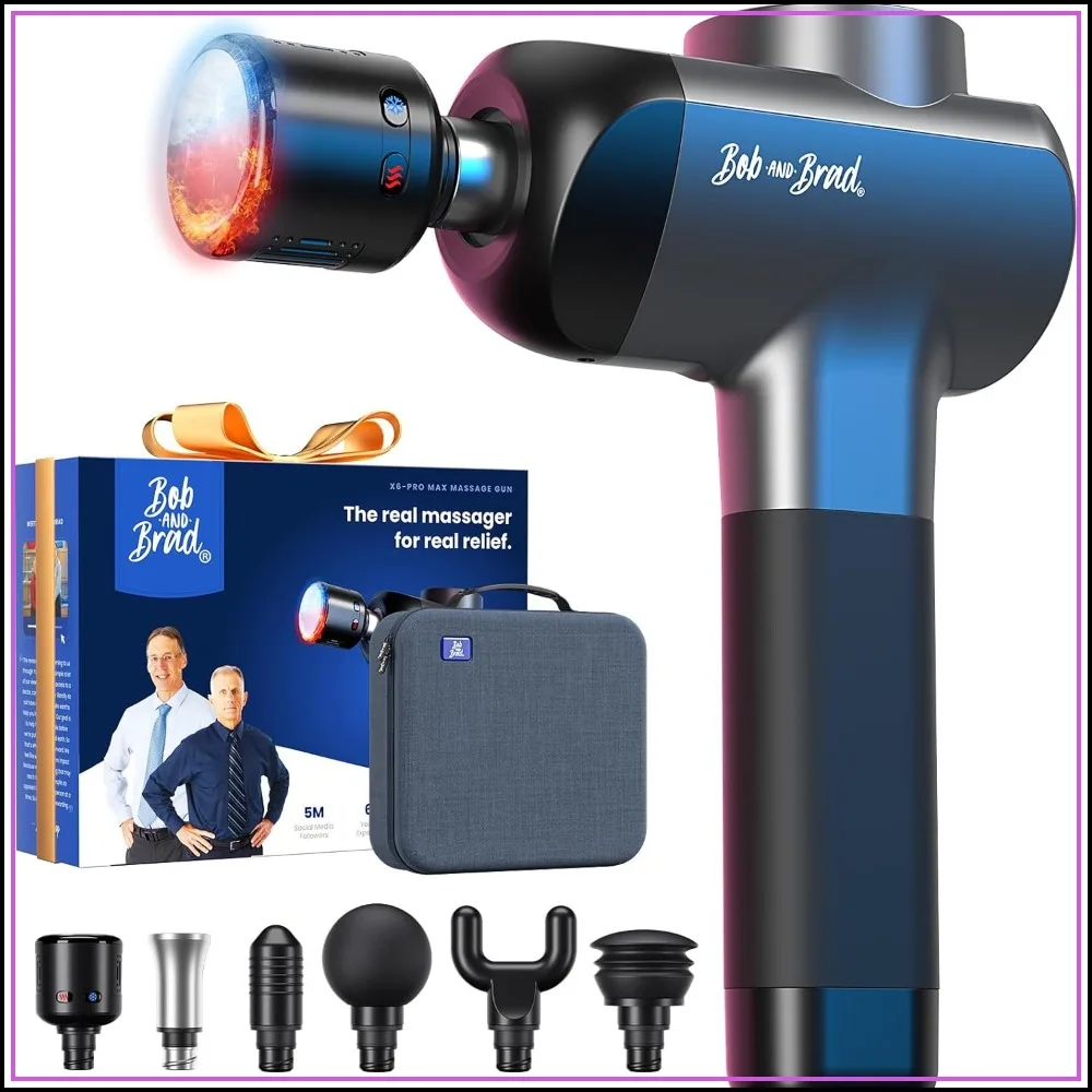 Massage Gun with Heat and Cold, FSA/HSA Eligible Deep Tissue Percussion Massager, Metal Head & 5 Speeds, Handheld Muscle Massager for Pain Relief
Massage Gun with Heat and Cold, FSA/HSA Eligible Deep Tissue Percussion Massager, Metal Head & 5 Speeds, Handheld Muscle Massager for Pain Relief