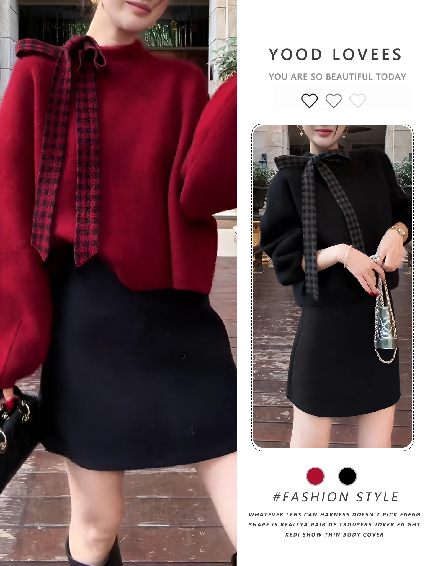 Elegant Red Sweater Skirt Set Autumn Winter High Waist Short Skirt Atmosphere Ladylike Style Fashionable Ensemble
Elegant Red Sweater Skirt Set Autumn Winter High Waist Short Skirt Atmosphere Ladylike Style Fashionable Ensemble