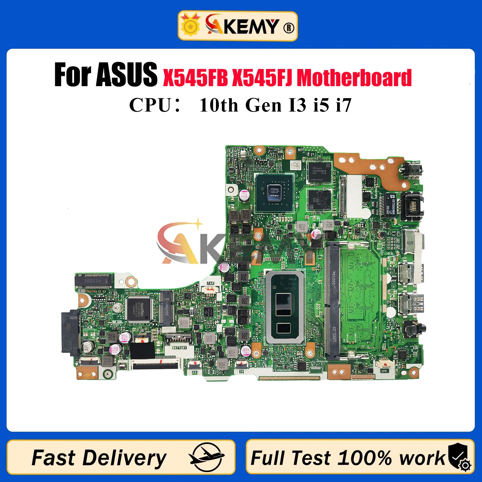 X545FB Laptop Motherboard For ASUS VivoBook X545F X545FB X545FJ Notebook Mainboard With 10th Gen I3 i5 i7 tests OK fast shipping
X545FB Laptop Motherboard For ASUS VivoBook X545F X545FB X545FJ Notebook Mainboard With 10th Gen I3 i5 i7 tests OK fast shipping