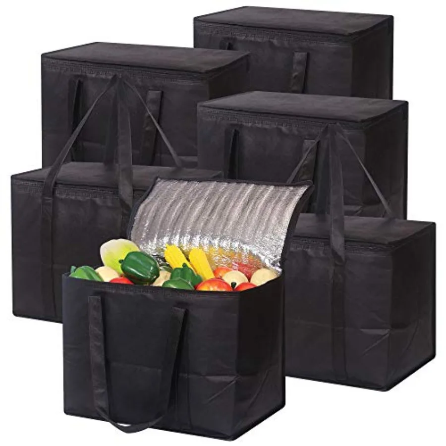 Set of 6 Large Insulated Reusable Grocery Bags with Sturdy Zipper and Handles Foldable Washable Heavy Duty Cooler Totes for Hot
Set of 6 Large Insulated Reusable Grocery Bags with Sturdy Zipper and Handles Foldable Washable Heavy Duty Cooler Totes for Hot