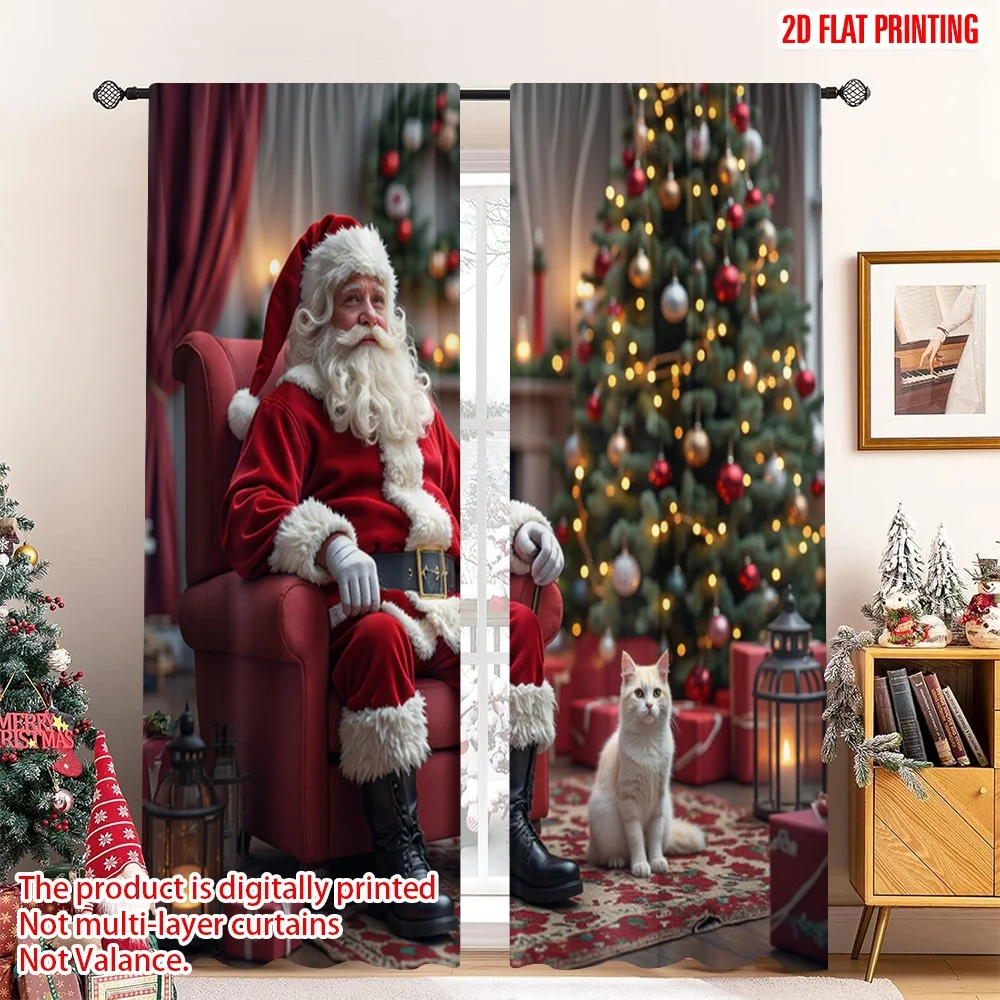 2pcs 2D flat printing Merry Christmas Popular Window Curtains Christmas Santa Fireplace Cat 100% Polyester Without Electricity
2pcs 2D flat printing Merry Christmas Popular Window Curtains Christmas Santa Fireplace Cat 100% Polyester Without Electricity