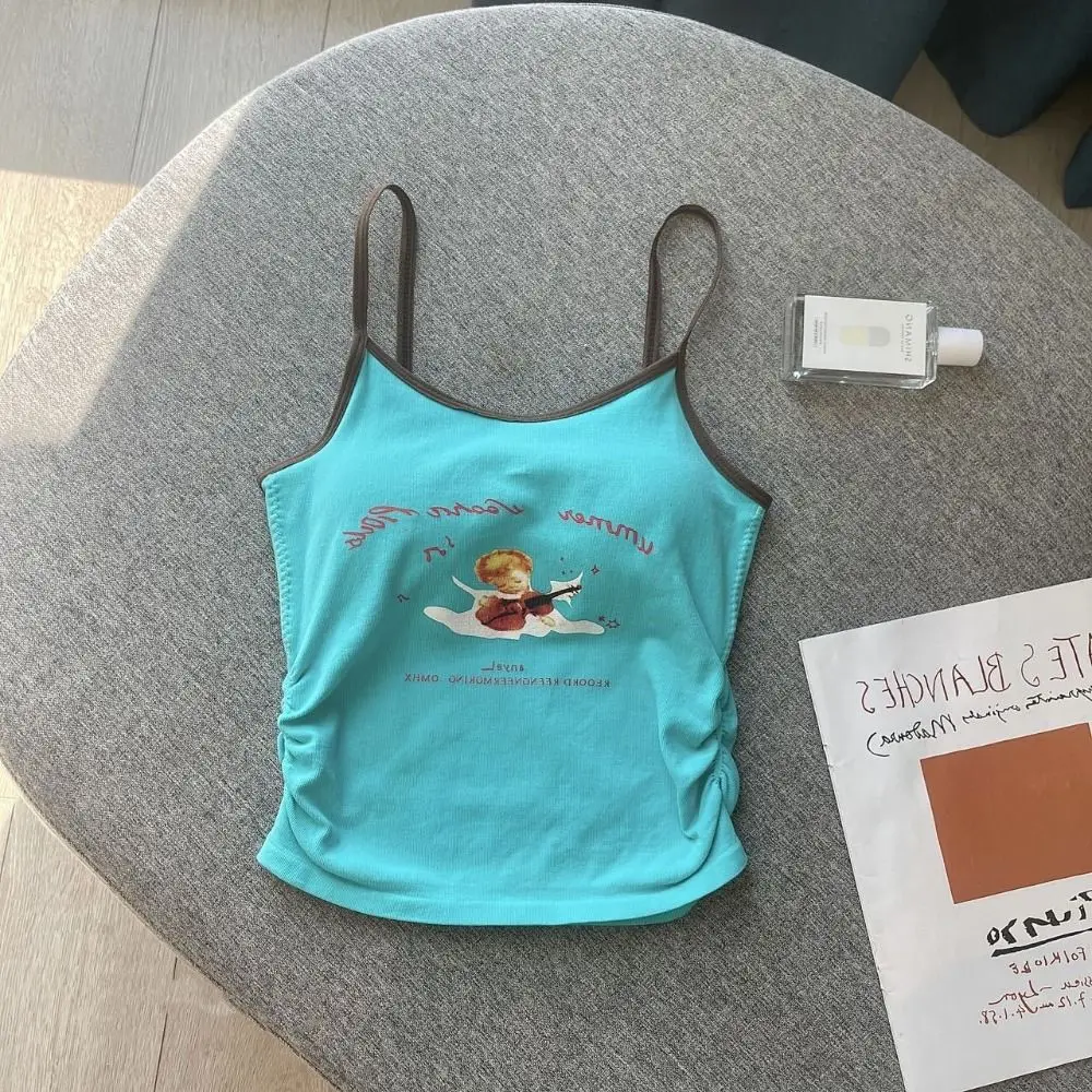 Polyester Cartoon Sweet Tank Top Sleeveless Europe and America's O Neck Sleeveless Off Shoulder Vintage
Polyester Cartoon Sweet Tank Top Sleeveless Europe and America's O Neck Sleeveless Off Shoulder Vintage