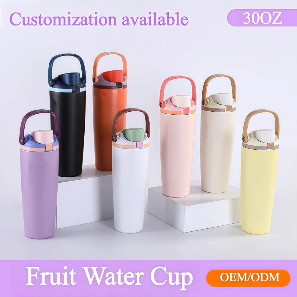 30oz 304 Stainless Steel Insulated Cup Double Wall Thermos Mug with Straw Lid & Handle, OEM ODM Sports Water Bottle, Fruit Cup G
30oz 304 Stainless Steel Insulated Cup Double Wall Thermos Mug with Straw Lid & Handle, OEM ODM Sports Water Bottle, Fruit Cup G