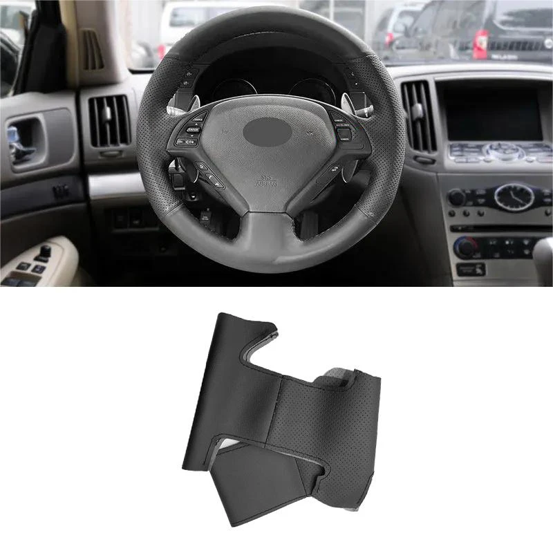 For Infiniti G25 G35 G37 EX25 EX35 EX37 Q60 QX50 Q40 IPL G Coupe Hand-stitched Perforated Leather Car Steering Wheel Cover Black
For Infiniti G25 G35 G37 EX25 EX35 EX37 Q60 QX50 Q40 IPL G Coupe Hand-stitched Perforated Leather Car Steering Wheel Cover Black