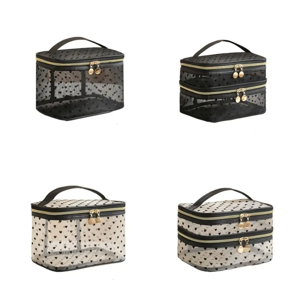 Double/Single Layer Mesh Love Makeup Bag Large Capacity Zipper Women Toiletry Bag Convenient To Carry Transparent
Double/Single Layer Mesh Love Makeup Bag Large Capacity Zipper Women Toiletry Bag Convenient To Carry Transparent