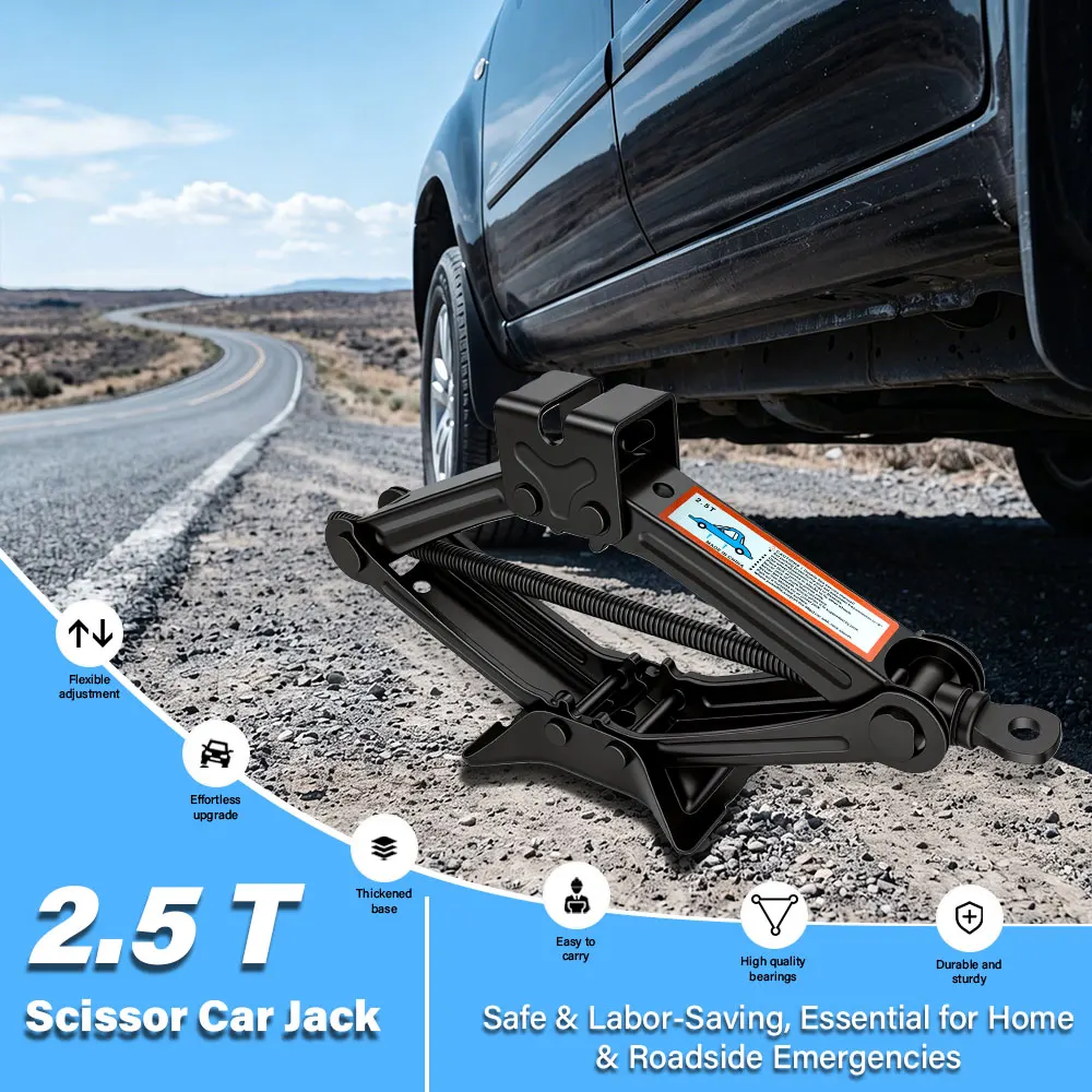Mechanical Manual Scissor Jacks With Stabilizer Base & Ratchet Wrench For Car/SUV Tire Replacement And Emergency Roadside Repair
Mechanical Manual Scissor Jacks With Stabilizer Base & Ratchet Wrench For Car/SUV Tire Replacement And Emergency Roadside Repair