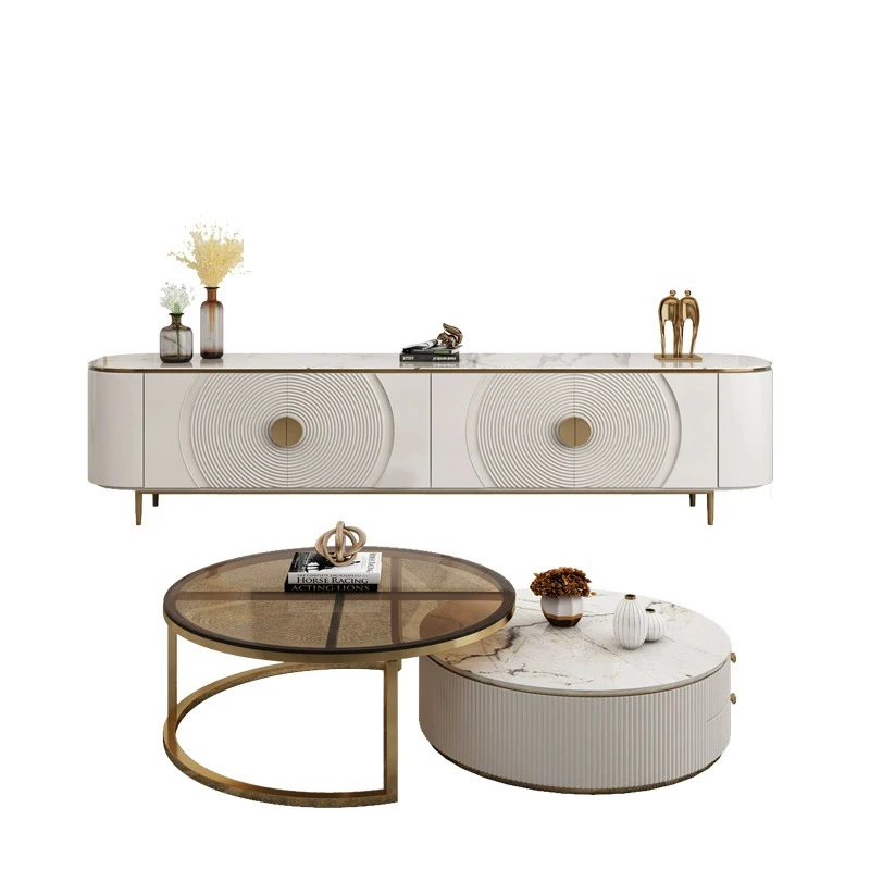 American light luxury TV cabinet coffee table combination simple modern small apartment living room floor cabinet
American light luxury TV cabinet coffee table combination simple modern small apartment living room floor cabinet