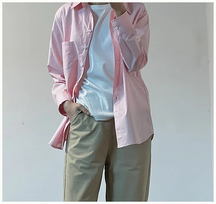 Розовая женская свободная прямая рубашка с длинным рукавом в корейском стиле, на все сезоны, с левым воротником, из чистого хлопка, однотонная
Розовая женская свободная прямая рубашка с длинным рукавом в корейском стиле, на все сезоны, с левым воротником, из чистого хлопка, однотонная