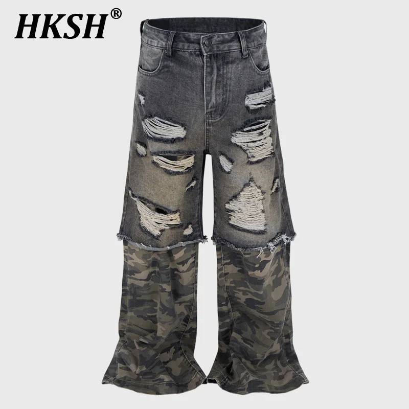 HKSH Spring Autumn New Men's Tide High Street Elegant Fashion Chic Demin Pants Camouflage Patchwork Casual Wide Leg Jeans HK6058
HKSH Spring Autumn New Men's Tide High Street Elegant Fashion Chic Demin Pants Camouflage Patchwork Casual Wide Leg Jeans HK6058