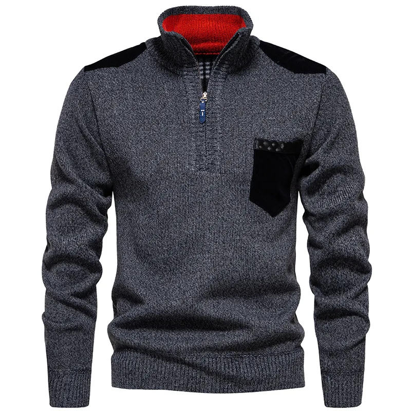 New Casual Fashion Versatile Men's Stand-up Collar Color Matching Warm Knitted Sweater Slim-fit Sweater
New Casual Fashion Versatile Men's Stand-up Collar Color Matching Warm Knitted Sweater Slim-fit Sweater