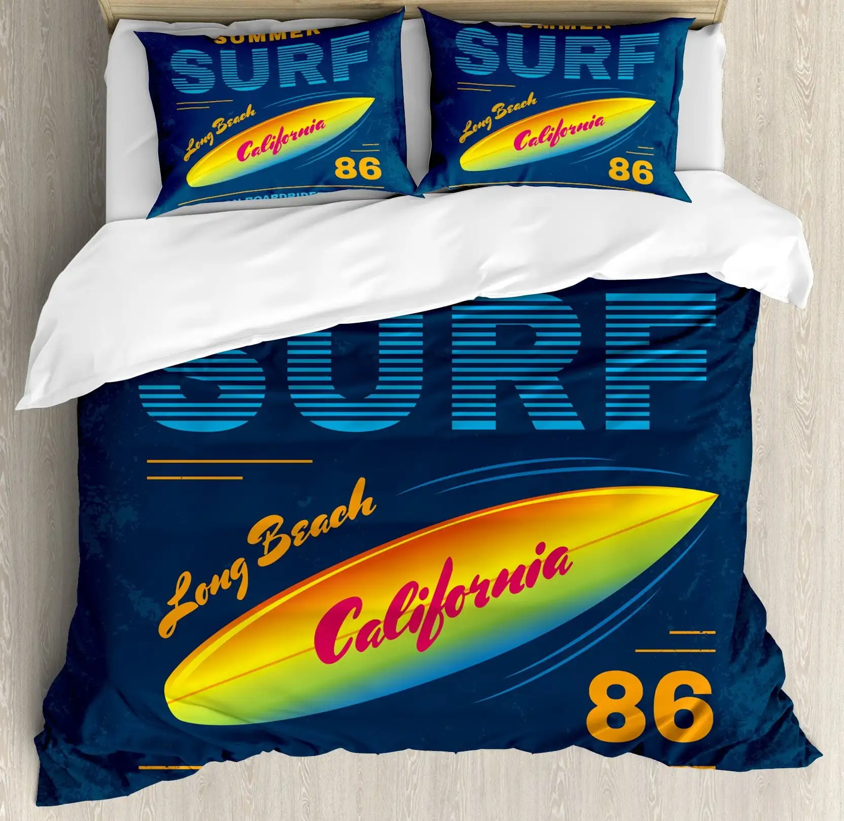 Surfboard Duvet Cover Colorful Surfing Sea Pattern Summer Travel Illustration in Retro Colors Decorative Coral Orange Kid Women
Surfboard Duvet Cover Colorful Surfing Sea Pattern Summer Travel Illustration in Retro Colors Decorative Coral Orange Kid Women
