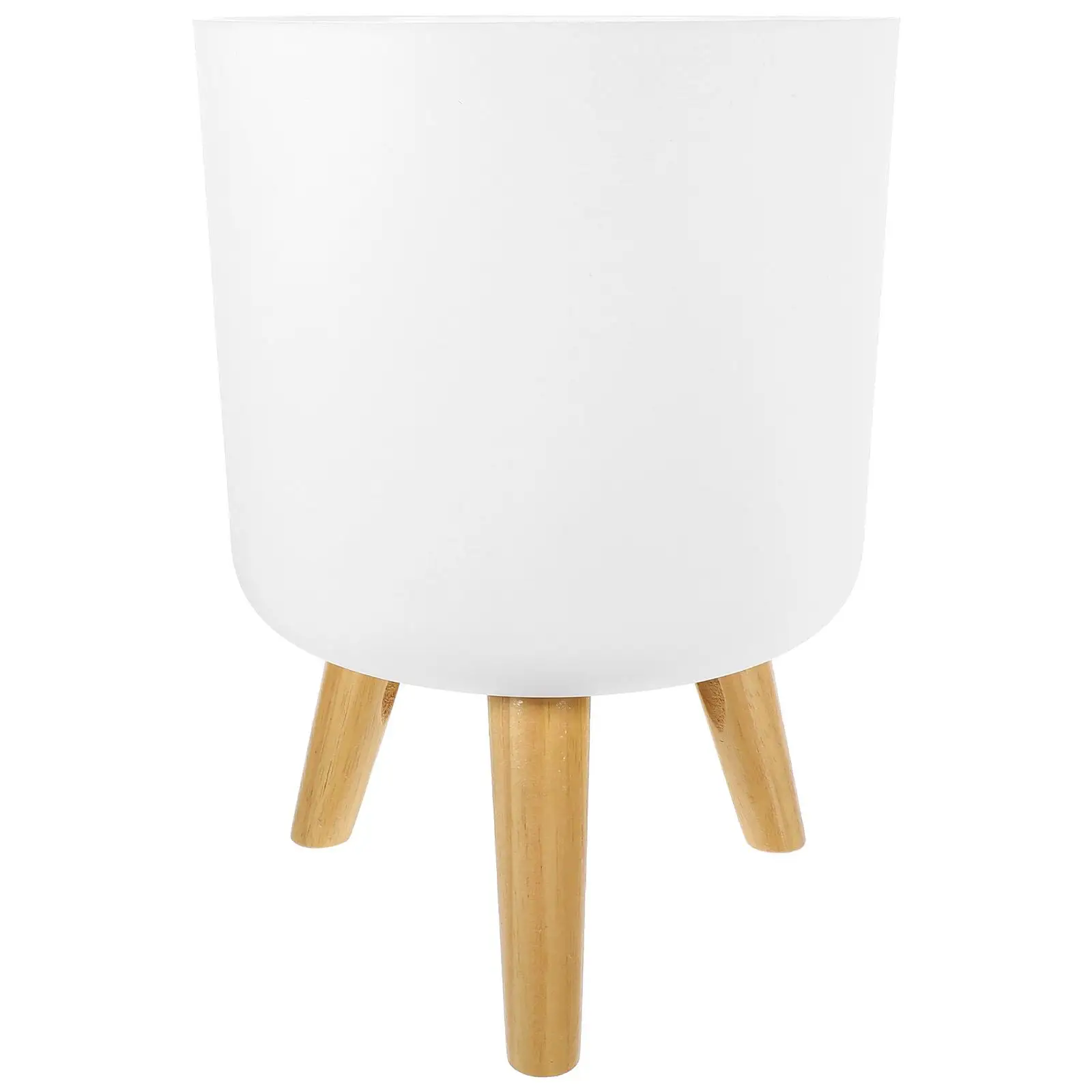 Modern White Flower Pot with Wood Legs 170x150mm for Indoor Plants Home Office Garden Reusable Plastic Planter Floor Container
Modern White Flower Pot with Wood Legs 170x150mm for Indoor Plants Home Office Garden Reusable Plastic Planter Floor Container