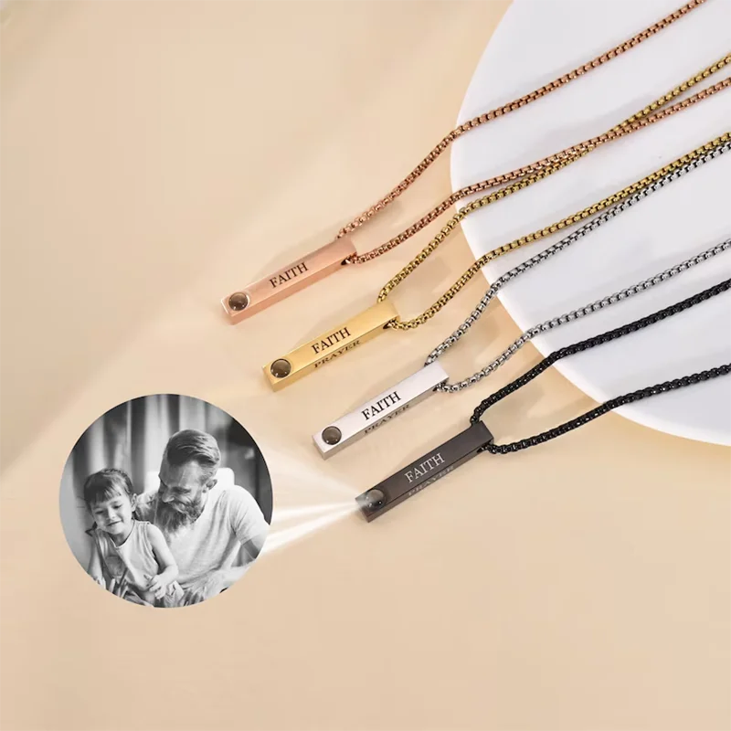 DHQH Customized Photo Men's Projection Necklace Customized 3D Bar Photo Projection Pendant Anniversary/Festival Gift for Him
DHQH Customized Photo Men's Projection Necklace Customized 3D Bar Photo Projection Pendant Anniversary/Festival Gift for Him