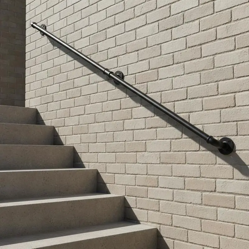 Industrial Carbon Steel Stairway Banister 60 Inches For Lofts Basements Hallways Wall Mount Heavy Duty Pipe Railing Round Corner Design Black Finish Metal Hardware Included
Industrial Carbon Steel Stairway Banister 60 Inches For Lofts Basements Hallways Wall Mount Heavy Duty Pipe Railing Round Corner Design Black Finish Metal Hardware Included