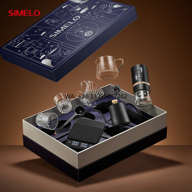 SIMELO Эксклюзивная подарочная коробка для приготовления кофе ручной работы Набор из 9 предметов Кофейный набор ручной работы Роскошная подарочная коробка Праздничные подарки
SIMELO Эксклюзивная подарочная коробка для приготовления кофе ручной работы Набор из 9 предметов Кофейный набор ручной работы Роскошная подарочная коробка Праздничные подарки