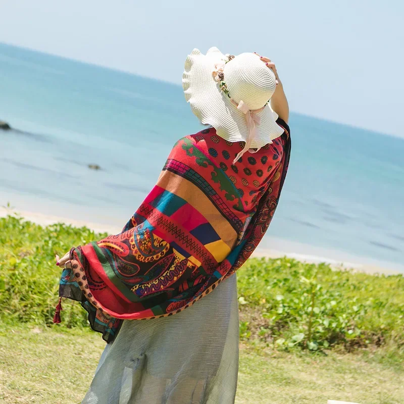 Oversized Scarf for Women Summer Beach Wrap Floral Print Ethnic Style Sun Protection Shawl Lightweight Scarf Scarf for Women
Oversized Scarf for Women Summer Beach Wrap Floral Print Ethnic Style Sun Protection Shawl Lightweight Scarf Scarf for Women