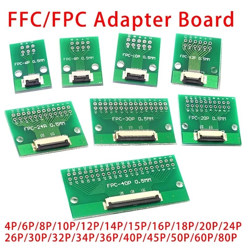 Soldered FPC/FFC Adapter Board 0.5/1.0MM to 2.54MM Connector Various Pin Options Available 4/5/6/8/10/12/14/16/20/26/30/50/60Pin
Soldered FPC/FFC Adapter Board 0.5/1.0MM to 2.54MM Connector Various Pin Options Available 4/5/6/8/10/12/14/16/20/26/30/50/60Pin