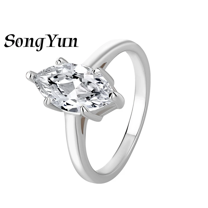 SONGYUN Brand Jewelry 925 Sterling Silver Ring VVS Moissanite Present Ring Ladies 18K Real Gold Plated MST Patent Jewellery
SONGYUN Brand Jewelry 925 Sterling Silver Ring VVS Moissanite Present Ring Ladies 18K Real Gold Plated MST Patent Jewellery