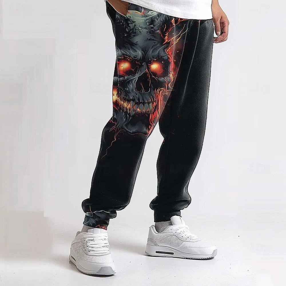 Мужские спортивные штаны, джоггеры из полиэстера с графикой черепа на Хэллоуин, облегающие повседневные брюки для отдыха с карманами, весенне-осенняя уличная одежда
Мужские спортивные штаны, джоггеры из полиэстера с графикой черепа на Хэллоуин, облегающие повседневные брюки для отдыха с карманами, весенне-осенняя уличная одежда