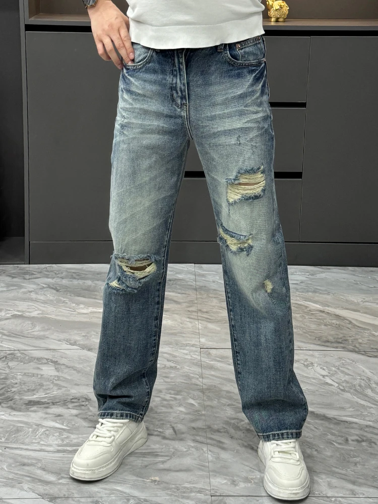 Trendy Men's Loose Straight Leg Jeans Spring Summer New Style Individualized Hole Youthful Handsome American High Street Begg...
Trendy Men's Loose Straight Leg Jeans Spring Summer New Style Individualized Hole Youthful Handsome American High Street Begg...