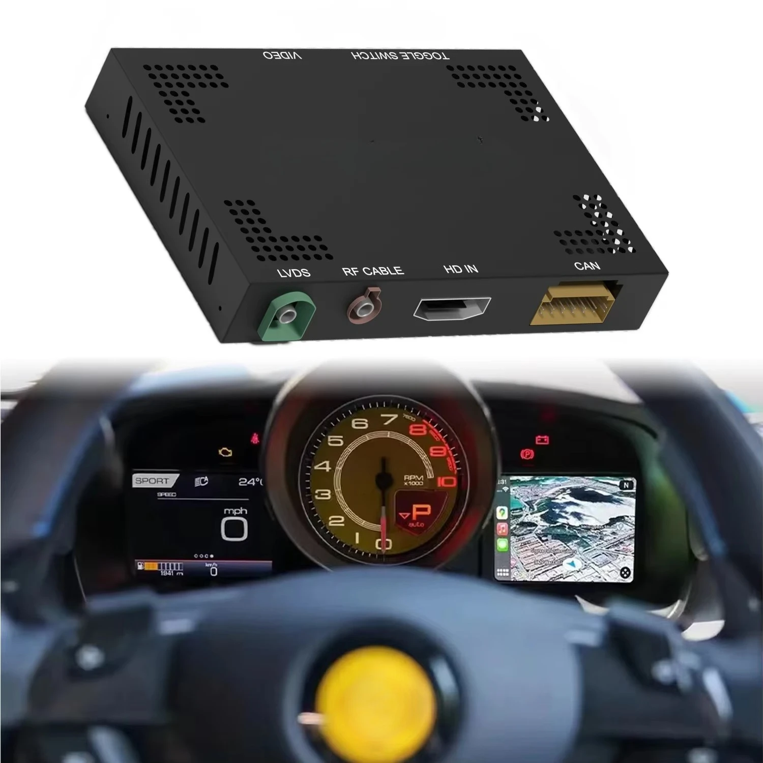 RELI2F12 F488 Auto Electronics Navigation & GPS Wireless Apple Carplay Android Auto for Ferrari Auto Integration Kits 2012 - 201
RELI2F12 F488 Auto Electronics Navigation & GPS Wireless Apple Carplay Android Auto for Ferrari Auto Integration Kits 2012 - 201