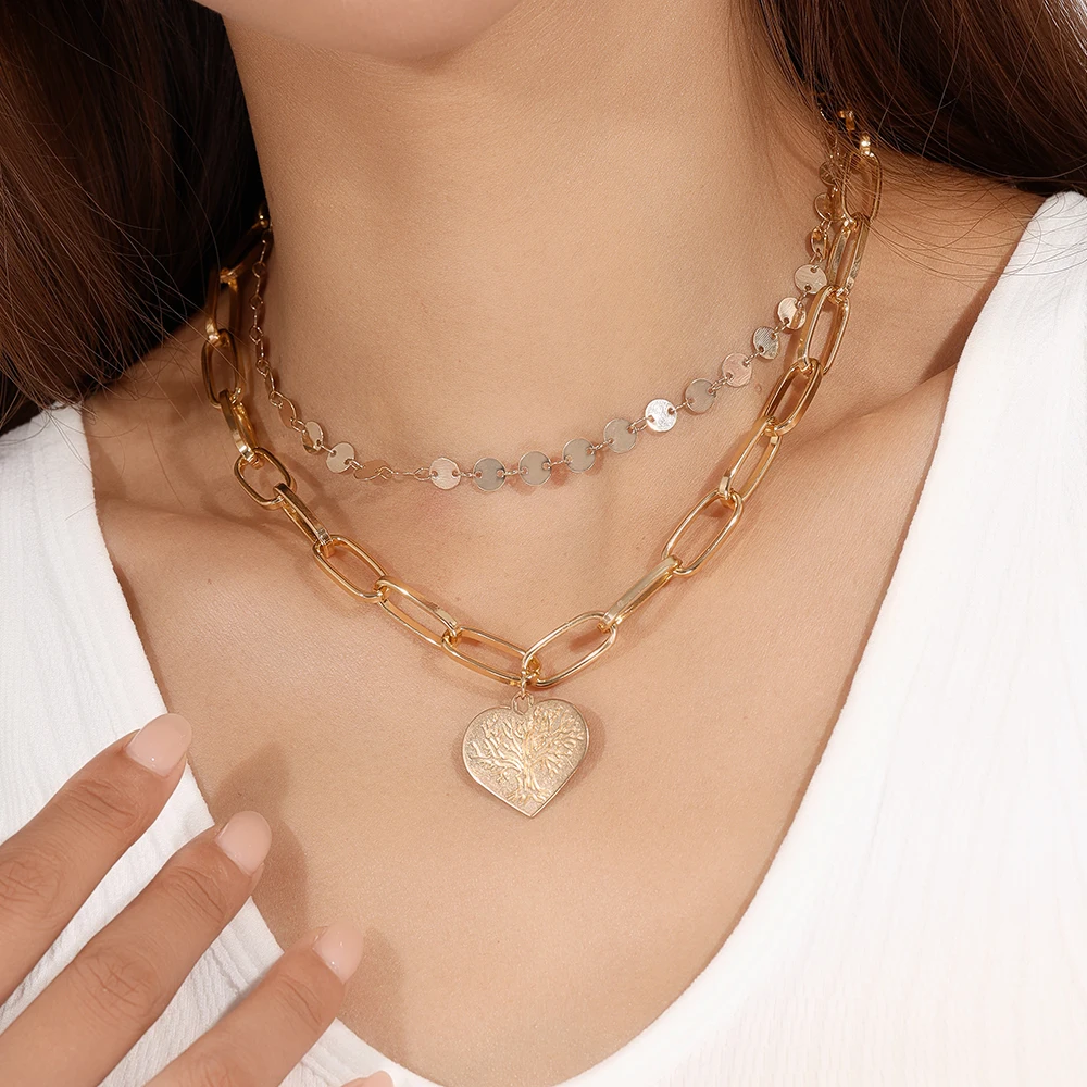 2pcs/set Lover Heart Pendant Necklace for Women Girls Gold Color Choker Necklaces Chain Party Holiday Jewelry Gifts
2pcs/set Lover Heart Pendant Necklace for Women Girls Gold Color Choker Necklaces Chain Party Holiday Jewelry Gifts