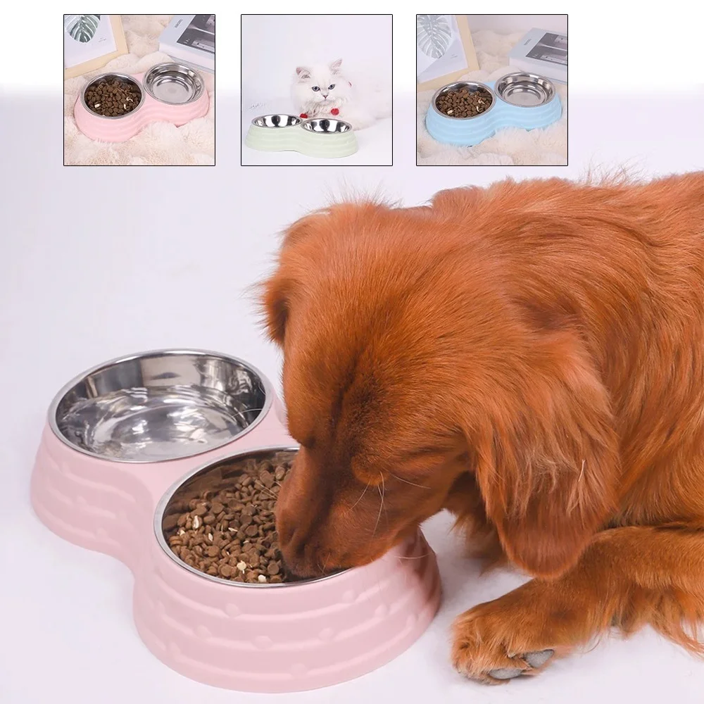 Solid Color Double Stainless Steel Pet Food Bowl Drinkware Pet Drinking Food Puppy Feeding Supply Kitten Accesorios Para Perros
Solid Color Double Stainless Steel Pet Food Bowl Drinkware Pet Drinking Food Puppy Feeding Supply Kitten Accesorios Para Perros