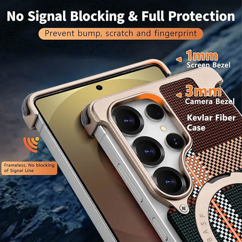 Ультратонкий магнитный чехол из арамидного волокна для Samsung Galaxy S25, ультра безрамный чехол, рассеивание тепла
Ультратонкий магнитный чехол из арамидного волокна для Samsung Galaxy S25, ультра безрамный чехол, рассеивание тепла