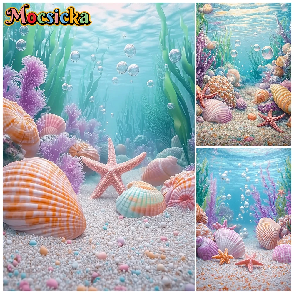 Mocsicka Teal Underwater Ocean Photography Background Seashell Starfish Bubbles Mermaid Baby Girl Photo Backdrop Studio Banner
Mocsicka Teal Underwater Ocean Photography Background Seashell Starfish Bubbles Mermaid Baby Girl Photo Backdrop Studio Banner