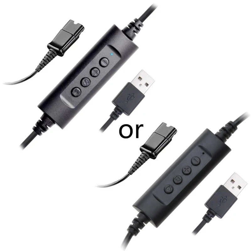 Headset Quick Disconnect Cable to USB Adapter Cable with Volume Adjuster USB-QD Headset Adapter Cable Accessory
Headset Quick Disconnect Cable to USB Adapter Cable with Volume Adjuster USB-QD Headset Adapter Cable Accessory