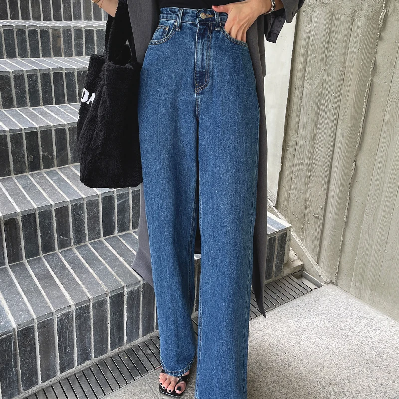 Spring Autumn High Waist Single Button Women Wide Leg Jeans Pants Casual Loose Pockets Straight Ladies Denim Trousers
Spring Autumn High Waist Single Button Women Wide Leg Jeans Pants Casual Loose Pockets Straight Ladies Denim Trousers