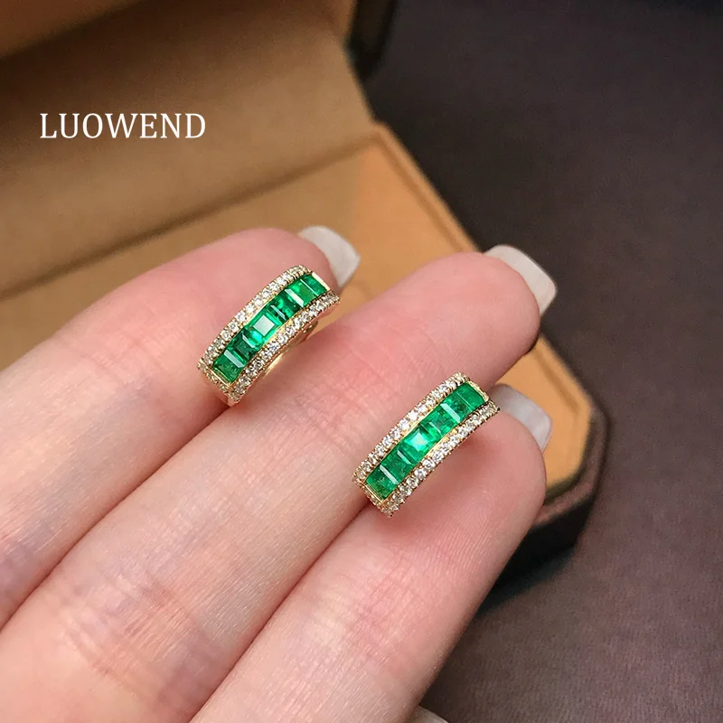 LUOWEND серьги из 100% желтого золота 18 карат, модные классические дизайнерские серьги-кольца с блестящими бриллиантами и натуральным изумрудом для женщин, изящные ювелирные изделия
LUOWEND серьги из 100% желтого золота 18 карат, модные классические дизайнерские серьги-кольца с блестящими бриллиантами и натуральным изумрудом для женщин, изящные ювелирные изделия