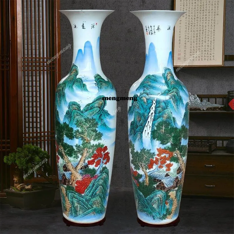 Jingdezhen Ceramics Hand-painted Pastel Landscape Floor Vase Decoration Large Ornament Living Room Hotel Company
Jingdezhen Ceramics Hand-painted Pastel Landscape Floor Vase Decoration Large Ornament Living Room Hotel Company