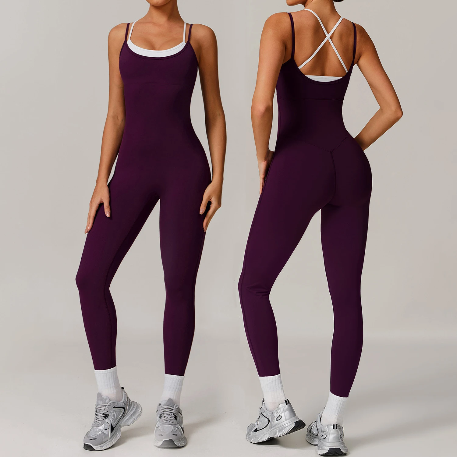 Fake Two Pieces Color Collision Suspenders Sports Jumpsuit Backless Comfortable Yoga Clothes Outdoor Fast Drying Fitness Clothes
Fake Two Pieces Color Collision Suspenders Sports Jumpsuit Backless Comfortable Yoga Clothes Outdoor Fast Drying Fitness Clothes
