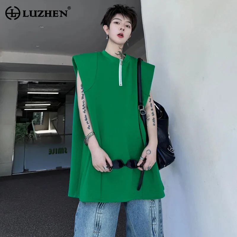 LUZHEN Shoulder Vests Zipper Pad Sleeveless Decorate Summer Stylish Original Fashion New Men's Street Loose Tank Tops LZ9738
LUZHEN Shoulder Vests Zipper Pad Sleeveless Decorate Summer Stylish Original Fashion New Men's Street Loose Tank Tops LZ9738