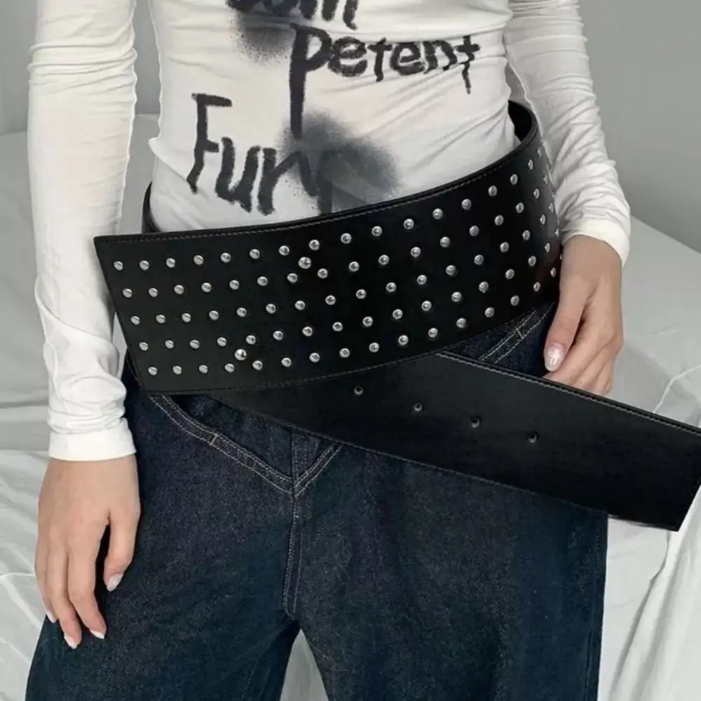 Fashion Heavy-Duty Rivet Belt Pu Leather Y2K Extra Wide Belt Vintage Punk Waist Belts For Women
Fashion Heavy-Duty Rivet Belt Pu Leather Y2K Extra Wide Belt Vintage Punk Waist Belts For Women