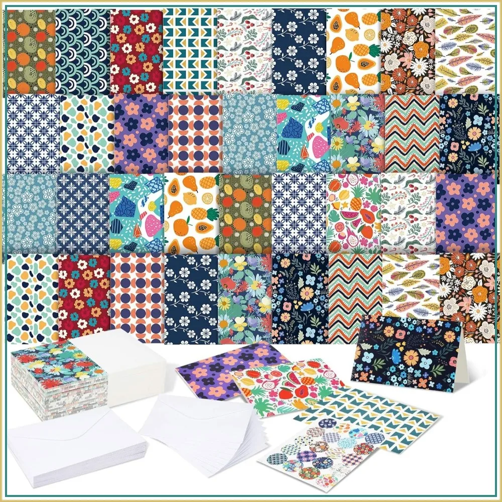 200 Blank Greeting Cards with Envelopes Bulk, 4x6 Inches, 20 Styles, Stickers Included for All Occasions Thank You Notes
200 Blank Greeting Cards with Envelopes Bulk, 4x6 Inches, 20 Styles, Stickers Included for All Occasions Thank You Notes