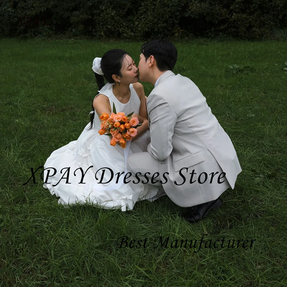 XPAY Simple O-Neck Silk Taffeta A Line Wedding Dresses Photo shoot Ribbons Floor Length Bridal Gowns Bow Back Customized
XPAY Simple O-Neck Silk Taffeta A Line Wedding Dresses Photo shoot Ribbons Floor Length Bridal Gowns Bow Back Customized