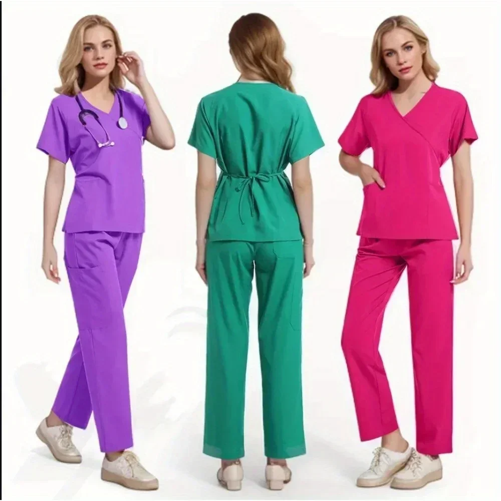 Uniforms Woman Scrub Set Nurse Beauty Salon Workwear Scrubs Top + Pant Spa Doctor Nursing Tunic Suit
Uniforms Woman Scrub Set Nurse Beauty Salon Workwear Scrubs Top + Pant Spa Doctor Nursing Tunic Suit