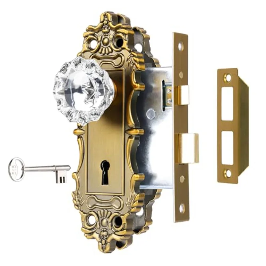 Door Knobs with Lock and Skeleton Key, Mortise Lock Set for Interior Door, Antique Door Handle Lock Replacement for Interior Do
Door Knobs with Lock and Skeleton Key, Mortise Lock Set for Interior Door, Antique Door Handle Lock Replacement for Interior Do