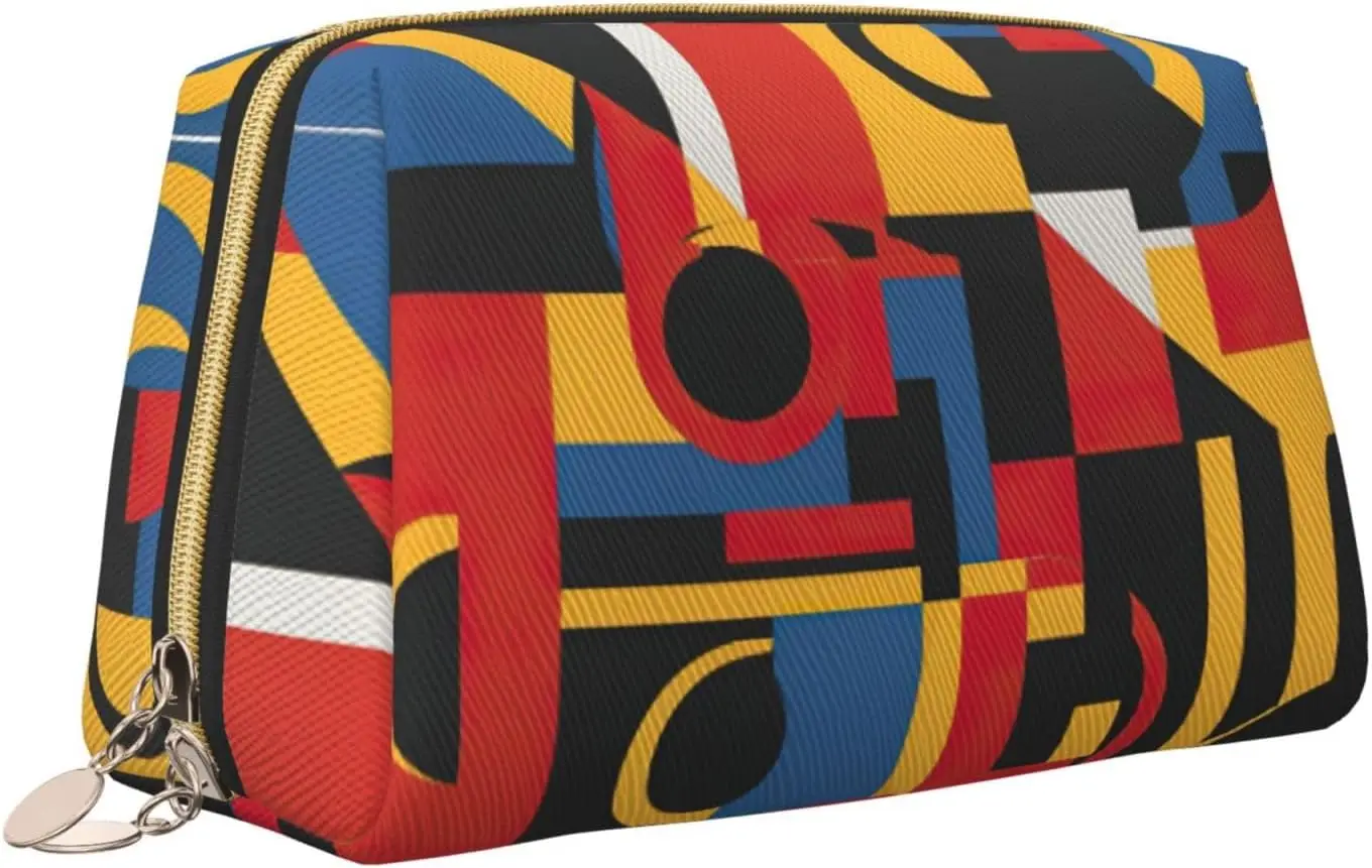 Composition in Red Yellow Blue and Black Print Leather zipper makeup bag Cosmetic Pouch Travel Organizer Toiletry Clutch
Composition in Red Yellow Blue and Black Print Leather zipper makeup bag Cosmetic Pouch Travel Organizer Toiletry Clutch