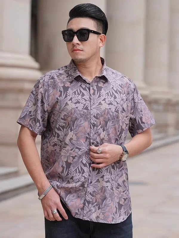 plus Size Men's Short Sleeve Shirt Floral Print Loose Fit Fashionable Ice Silk Smooth Regular Length Summer Casual Shirt
plus Size Men's Short Sleeve Shirt Floral Print Loose Fit Fashionable Ice Silk Smooth Regular Length Summer Casual Shirt
