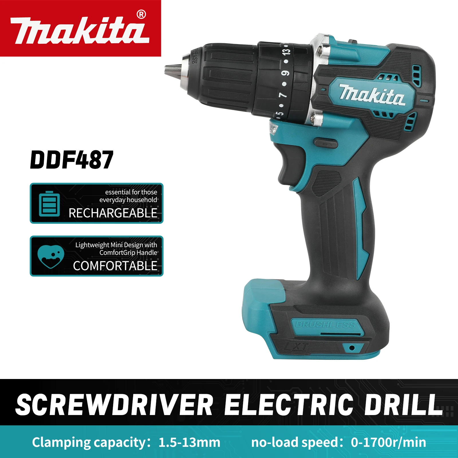 NEW 2026 Makita DDF487 18V Lightweight Handheld Drill 3 Working Modes 40Nm High Torque For Decoration And Workshop Use tools
NEW 2026 Makita DDF487 18V Lightweight Handheld Drill 3 Working Modes 40Nm High Torque For Decoration And Workshop Use tools