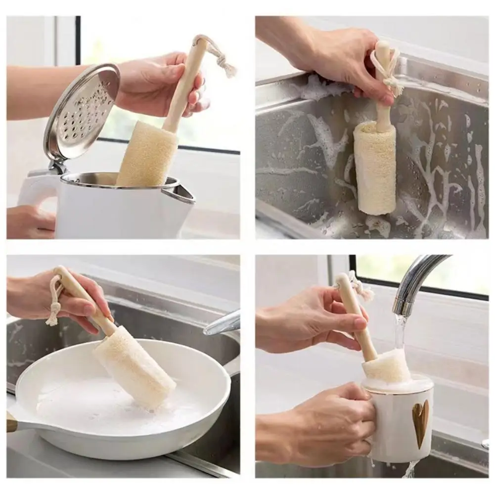 Grip Handle Cup Brush Natural Loofah Bristle Cup Brush with Wooden Handle Lanyard Design for Bottles Glassware Long Thin Handle
Grip Handle Cup Brush Natural Loofah Bristle Cup Brush with Wooden Handle Lanyard Design for Bottles Glassware Long Thin Handle