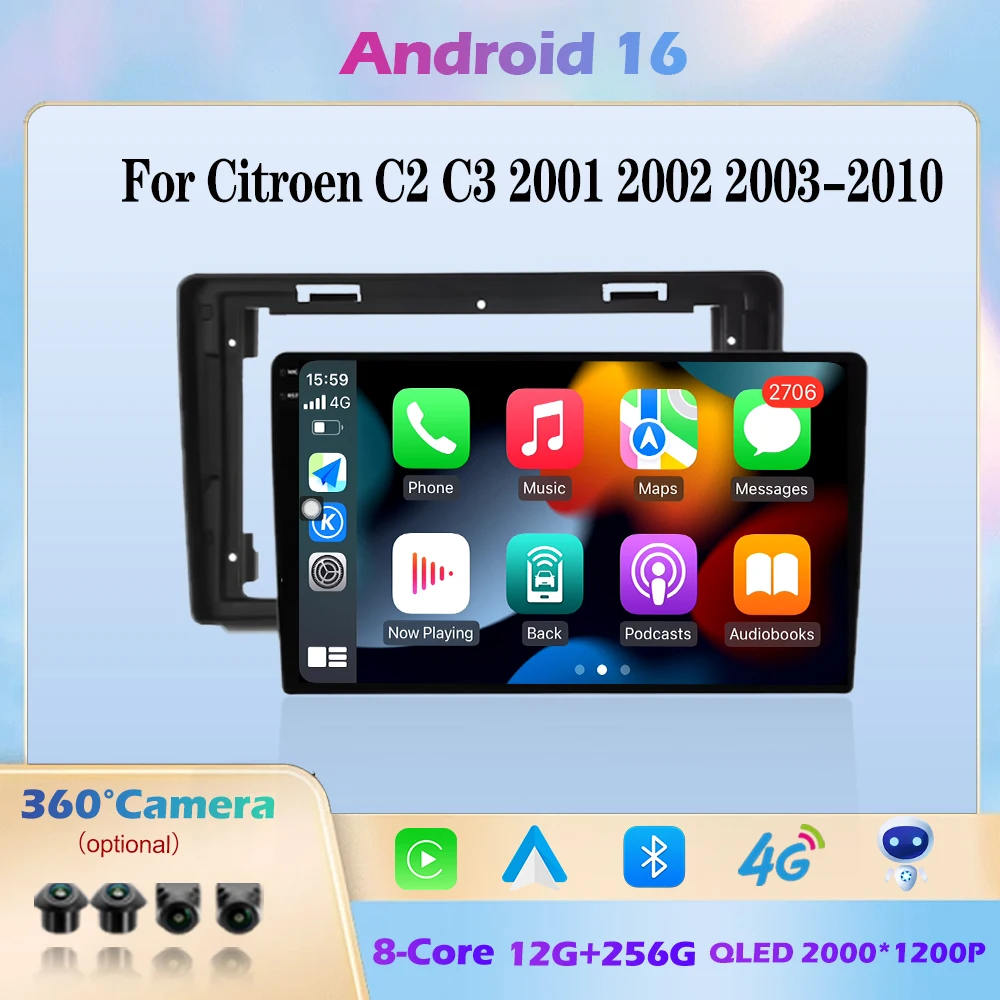Android Auto Carplay Car Radio For CitroenC2 C3 2001 2002 2003-2010 Multimedia Video Player Navigation GPS 4G
Android Auto Carplay Car Radio For CitroenC2 C3 2001 2002 2003-2010 Multimedia Video Player Navigation GPS 4G